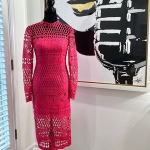 Danity Hot Pink Crocheted Dress, Size S